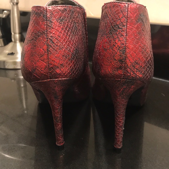 Red and Black Metallic Booties - Picture 7 of 7